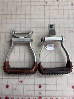 Western Knee-Saver Stirrups. Aluminum, great tread, adjustable angle for comfort